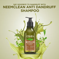 Oshea Herbals Neemclean Anti Dandruff Shampoo for Men & Women | Controls Dandruff, Deep Cleansing with Healthy & Itch Free Scalp | Enriched with Neem & Fenugreek | Paraben & Silicon Free 300ml