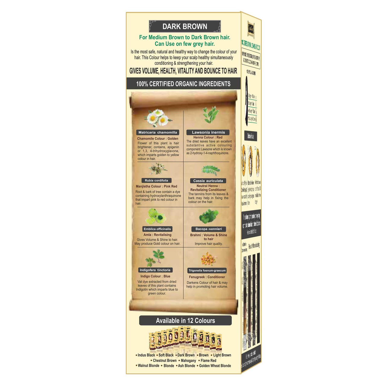 INDUS VALLEY 100% Botanical Dark Brown hair Color Dermatologist Recommended, Safe for Pregnent & Lactating Mother (120g)