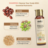 Vedix Customized Dandruff Care Regimen For Dry Hair - Oily Scalp & Straight Hair-3 Product Kit-Shampoo, Hair Oil, Nuyantra Pro Hair Growth Serum