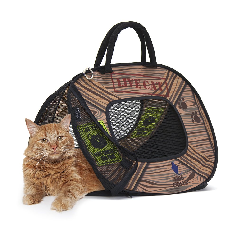 SportPet Designs Pop Open Cat Carrier (Pattern) Carrier - Pet Pen