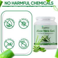 KAZIMA Pure Aloe Vera Gel for Skin and Hair, 500gm | Hydrates, Moisturizes & Soothes Irritated Skin | Pure & Natural Aloe Vera Gel for Face, Acne, Scars, Dark Circles & Sunburn