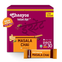 Chaayos Instant Tea Premix - Masala Flavour - Low Sugar (30 Sachets) | Masala Chai | Assam Tea | Flavored Tea Powder - 0.47 Kg