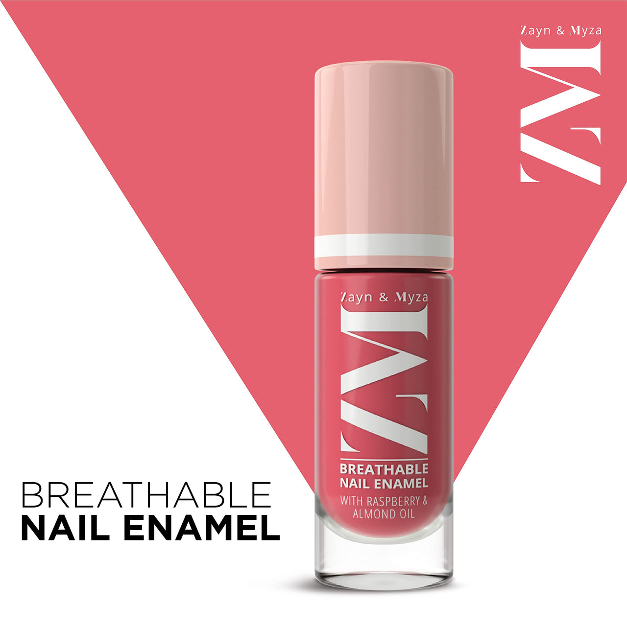 ZM Zayn & Myza Breathable Nail Enamel - Rose Macaroon | Smooth Application | Quick-Drying I Longlasting I Chip-Defiant I Water Permeable | Glossy Finish | 100% Vegan, 6 ml