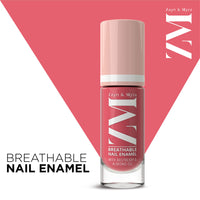 ZM Zayn & Myza Breathable Nail Enamel - Rose Macaroon | Smooth Application | Quick-Drying I Longlasting I Chip-Defiant I Water Permeable | Glossy Finish | 100% Vegan, 6 ml