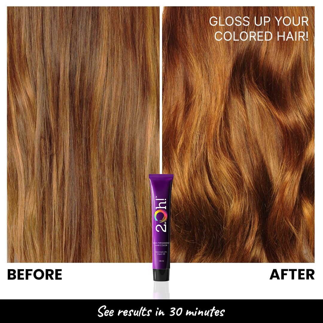 2.Oh! Italian- Hair Gloss | High Shine Hair Gloss Treatment | Semi Permanent Clear Gloss | Salon- Like Glossy Hair| Shiny and Smooth Hair | Enriched with Argan Oil | Lasts up to 2-3 Washes (Pack of 2)