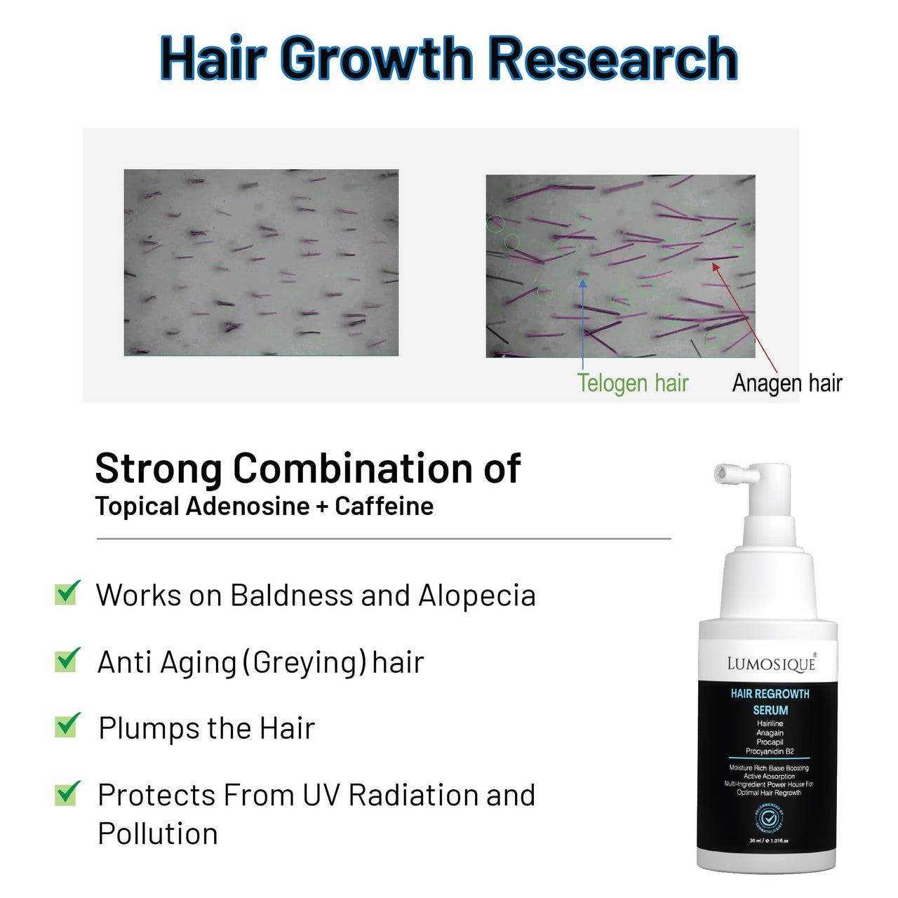 LUMOSIQUE® Hair Growth Serum helps to Hair Fall Control & Hair Growth - 30ml