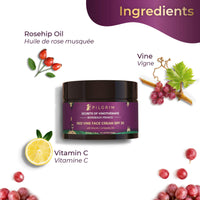 Pilgrim Red Vine At-home Facial Kit with Eco-friendly Jute Bag | Instant Glow | Set of 4: Face Toner ,Face Scrub ,Face Cream, Face Mask | Vegan | Cruelty Free | Skincare