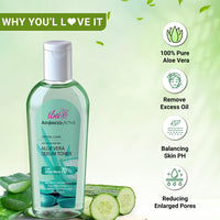 Iba Advanced Activs Crystal Clear Aloe Vera Serum Toner, 120 ml | Pore Tightening | Ultra Hydrating | Dermatologically Tested | Halal Certified & Vegan