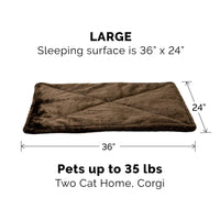 Furhaven ThermaNAP Self-Warming Cat Bed for Indoor Cats & Large/Medium Dogs, Washable & Reflects Body Heat - Quilted Faux Fur Reflective Bed Mat - Espresso, Large ThermaNAP Pad - Quilted Faux Fur (Espresso) 36.0