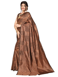 Satrani Women's Jacquard Poly Silk Saree With Unstitched Blouse Piece