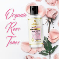 KHADI ORGANIQUE Pure & Natural Rose Water/Skin Toner|Anti-Acne Gulab Jal To Keep Skin Scented & Moisturized|Balances Ph Levels & Soothes Itchiness|For Men & Women Of All Skin Types - 210Ml