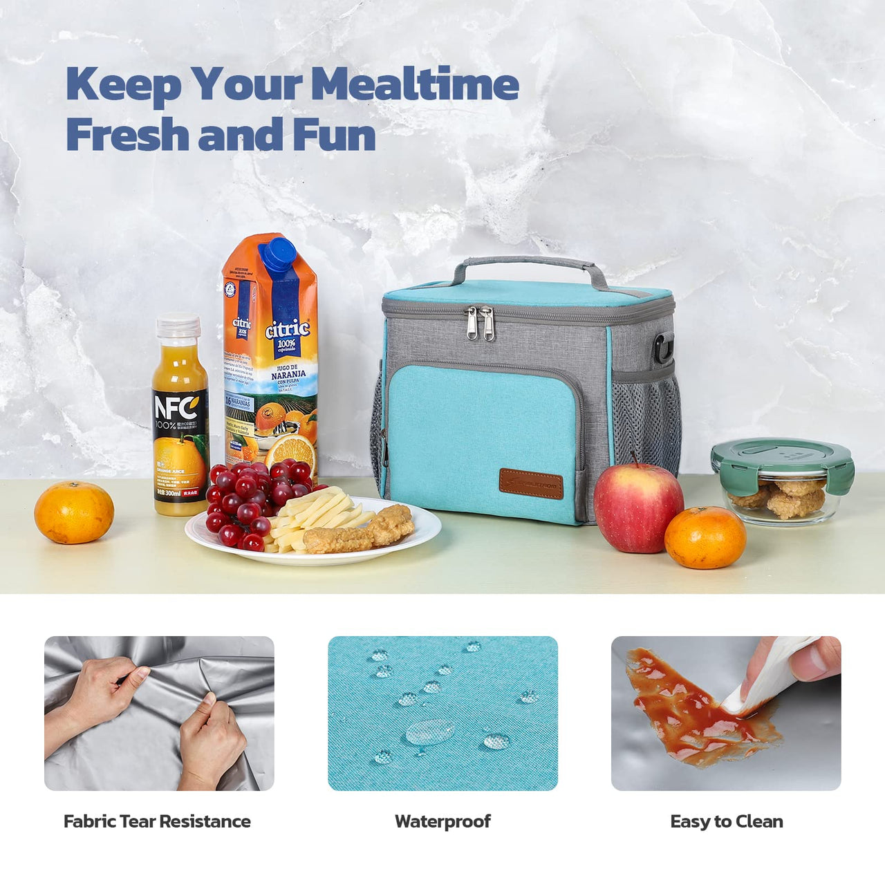Maelstrom Lunch Box for Men,Insulated Lunch Bag Women/Men,Leakproof Lunch Cooler Bag, Lunch Tote Bag 4.New Single Layer - Blue 4.New Single-Layer (8L/12cans)