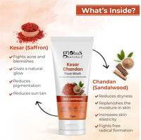 Globus Naturals Kesar Chandan Skin Lightening & Tan Removal Face wash, For Natural Glow & Spotless Skin, Suitable For All Skin Types, 75 ml (Pack of 5)