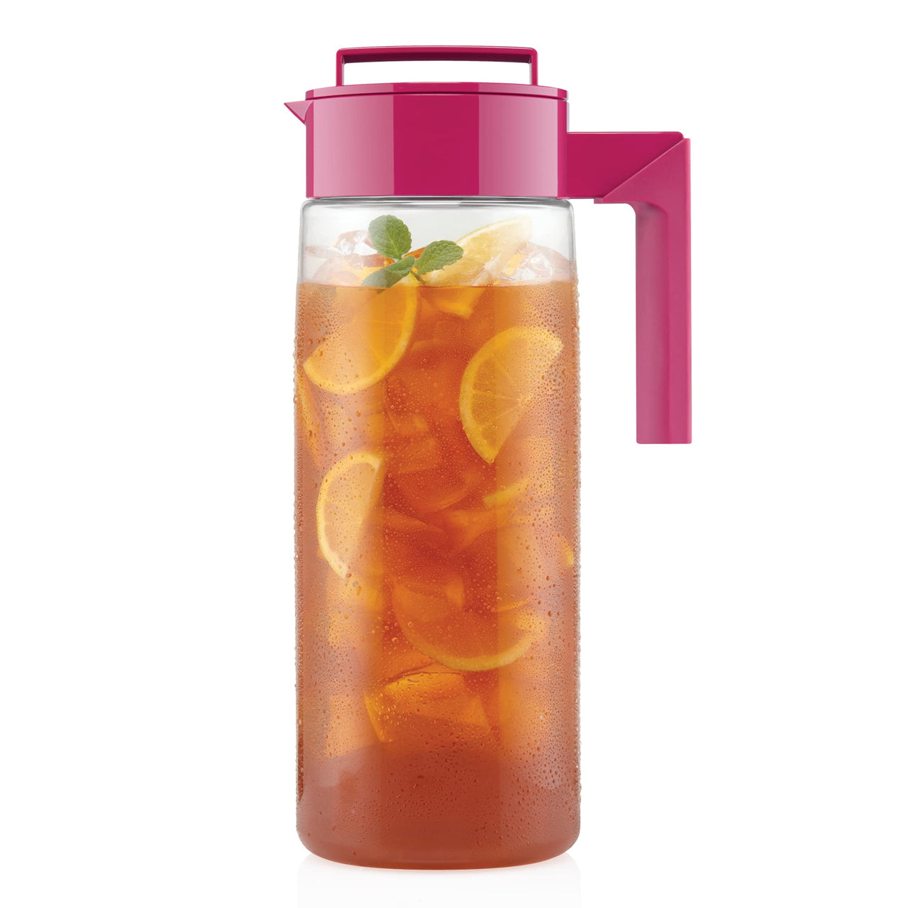 Takeya Patented and Airtight Pitcher Made in the USA, BPA Free Food Grade Tritan Plastic, 2 qt, Raspberry 2 Quart Bottle