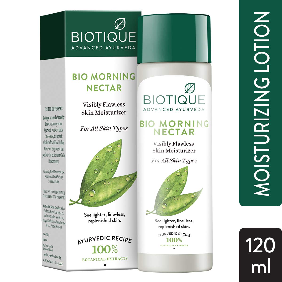 Biotique Bio Honey Gel Refreshing Foaming Face Cleanser, 120ml & Biotique Bio Morning Nectar Visibly Flawless Skin Moisturizer, 120ml