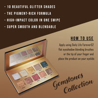 Daily Life Forever52 10 Color Eyeshadow Palette (Gemstones Collection) GMS001, Multicolor Shimmery Finish
