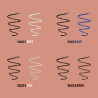 Shryoan Shimmery Dual Kajal with Sharpener | Waterproof | Long-Lasting | Black & Brown Shades | Long lasting smudge proof| Sweat proof Formula | 24-Hour Wear (Pack of 1)