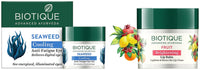 Biotique Bio Fruit Whitening Lip Balm, 12g And Biotique Bio Seaweed Revitalizing Anti Fatigue Eye Gel, 15g