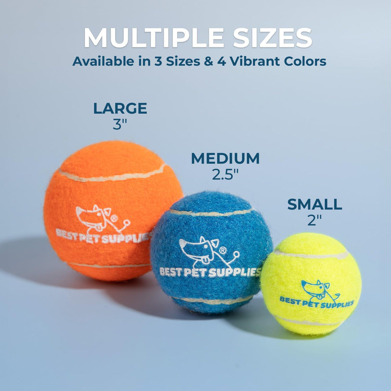 Best Pet Supplies Squeaky Tennis Balls for Dogs, 8-Pack, Heavy-Duty Interactive Pet Toys for Throwing and Fetching, Supports Exercise and Natural Behavior Training, Durable - Small