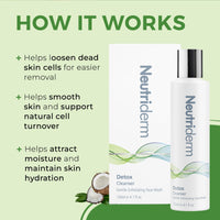 Neutriderm Detox Facial Cleanser,Gentle Exfoliating Face Cleanser With Glycolic Acid&Sodium Pca For Glowing Skin,Ultra Hydrating Facial Wash-Glycolic Acid Face Wash For Normal To Oily Skin-120 Ml