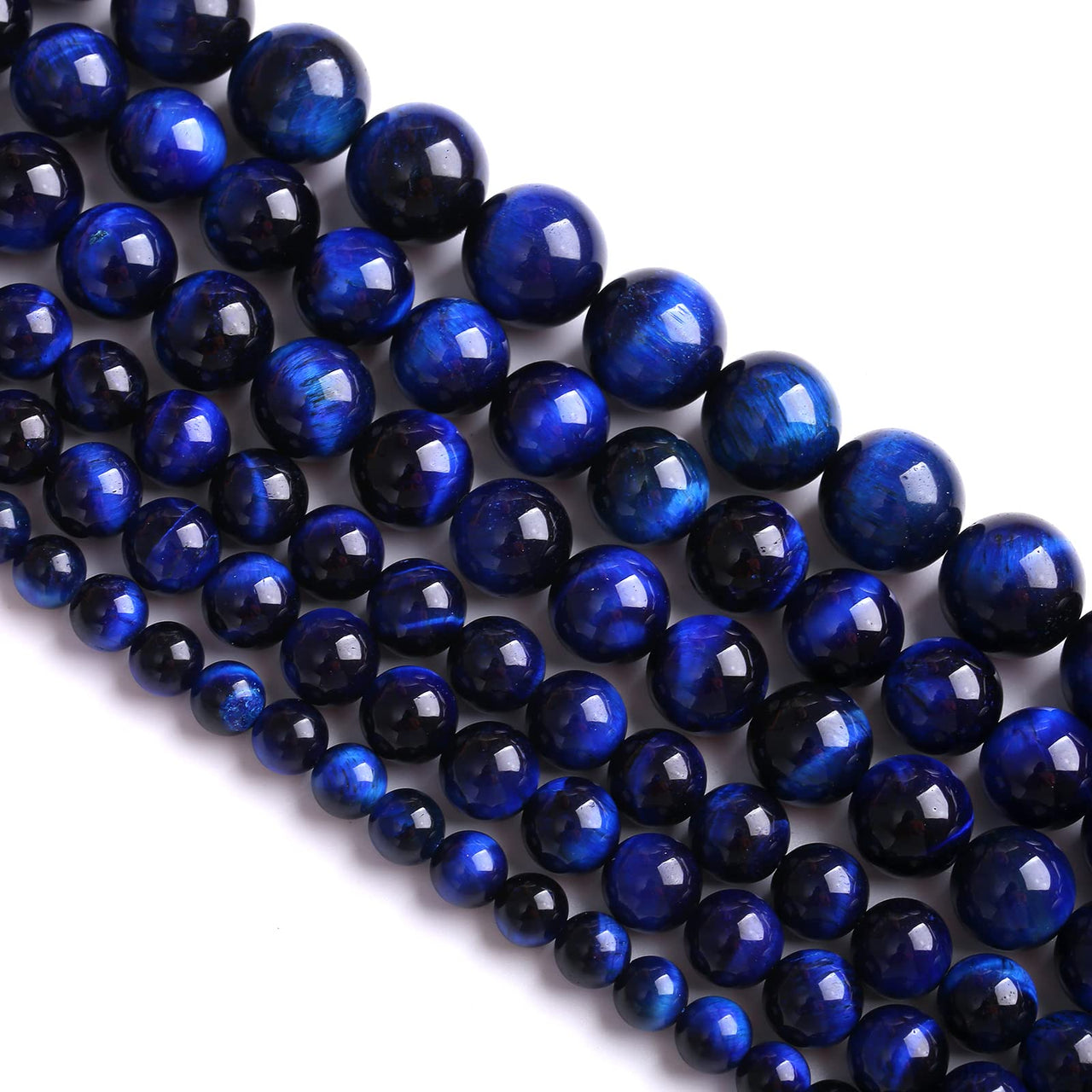8mm 45PCS Natural Stone Lapis Blue Tiger Eye Beads 5A Quality Spacer Loose Beads for Jewelry Making DIY Bracelet Accessories Energy Crystal Healing Power Strand 15 inches Lapis Blue Tiger Eye Stone 8mm