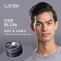 Gatsby Hair Styling Wax - Mat & Hard, For Side Blow Style, Mat Finish, Strong Hold, High Volume, Non Sticky, Easy Wash Off, Anytime Re-Stylable Hair Wax, 75gm