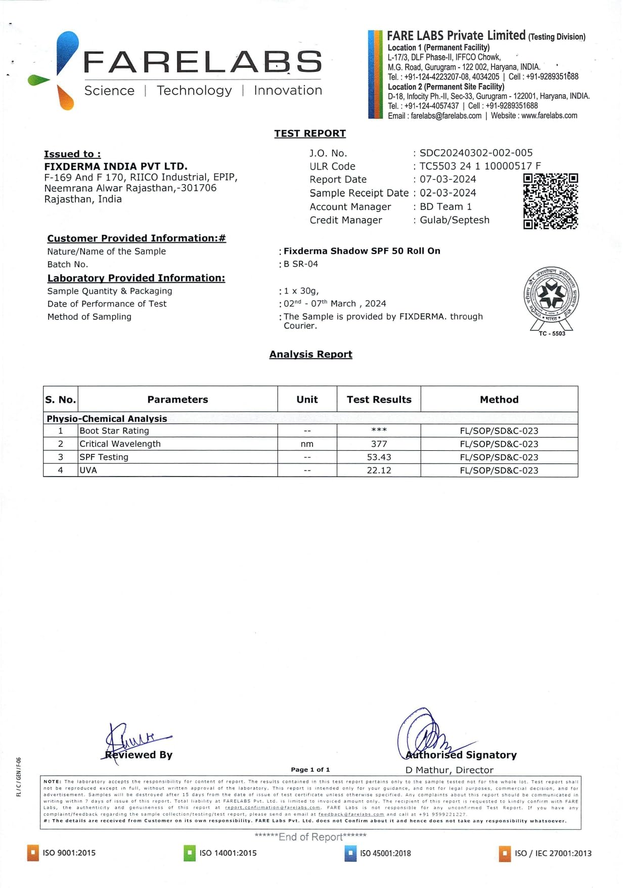 FIXDERMA Shadow Spf 50 Roll On, Sunscreen Spf 50 For Face, Sun Screen Protector Spf 50, Sunscreen For Uva & Uvb Protection, Sunscreen For Women & Men - 30Gm - Combination