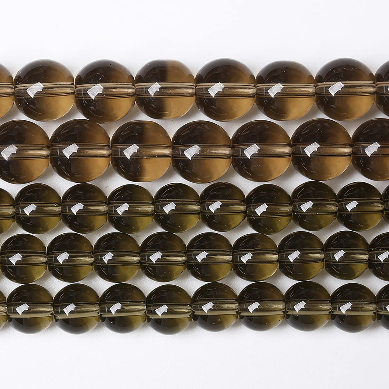 61PCS 6mm Smoky Crystal Quartz Glass Beads Natural Stone Round Loose Beads for Jewelry Making DIY Bracelet Necklace 15 Inch ,Energy Stone Healing Power (6mm, Smoky Quartz Glass)