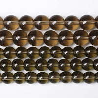 46PCS 8mm Smoky Crystal Quartz Glass Beads Natural Stone Round Loose Beads for Jewelry Making DIY Bracelet Necklace 15 Inch ,Energy Stone Healing Power (8mm, Smoky Quartz Glass)
