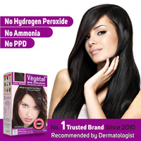 Vegetal Bio Hair Colour Dark Brown|50g (Pack of 2)| Achieve Natural, Ammonia-Free Hair Color|PPD-Free, 100% Herbal Certified Organic for Men & Women|UV Protection and Luster Maintenance|Complete Kit