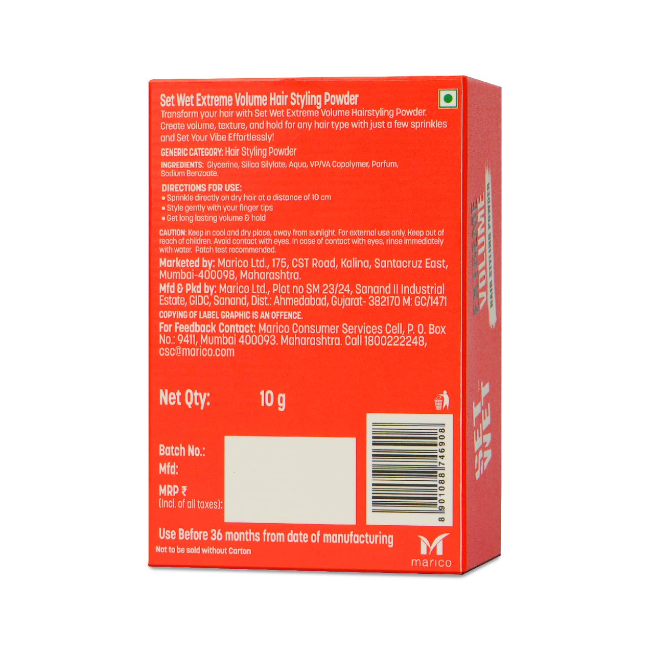 Set Wet Extreme Volume Hairstyling Powder 10g |12 Hour Strong Hold & Matte Finish |Hair Volumizing Powder Wax