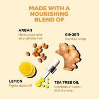 Joy Anti Dandruff Shampoo with Tea Tree, Ginger & Lemon for Dry & Itchy Scalp (340ml) | 4 in 1 Conditioning Shampoo for Dandruff Control & Soft Hair | Vegan & Paraben Free | For Men & Women