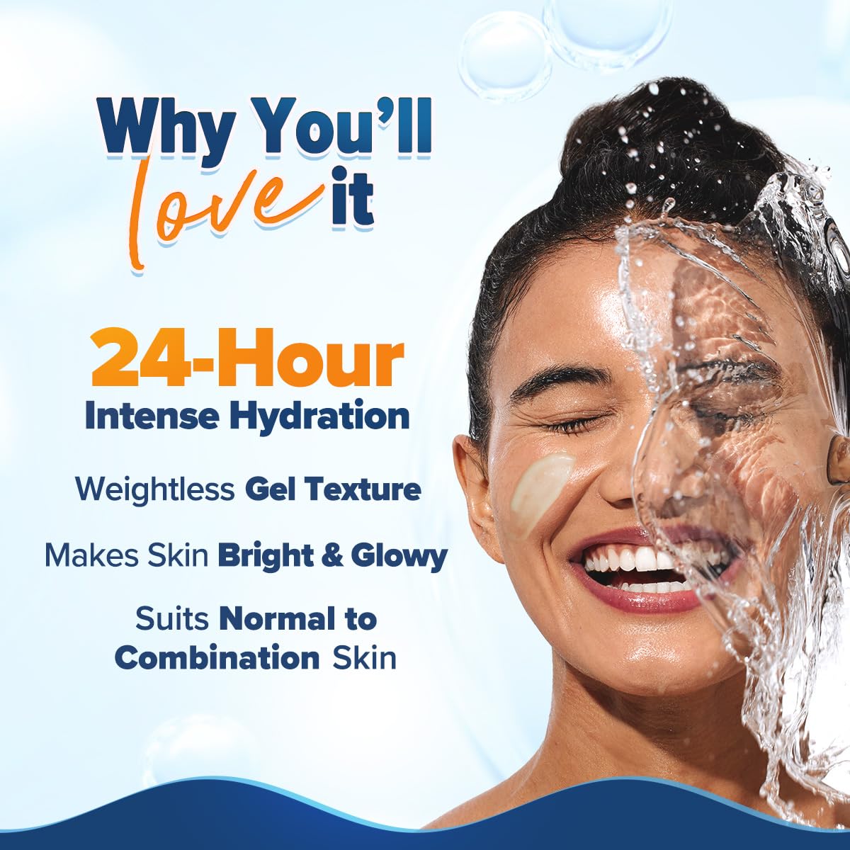 Aqualogica Glow+ Hydra Gel Moisturizer with Vitamin C & Papaya - 20 g|24-Hour Intense Hydration|Weightless Water-Like Gel Texture|Non Sticky & Quick Absrobing for Glowing Skin (20 g)