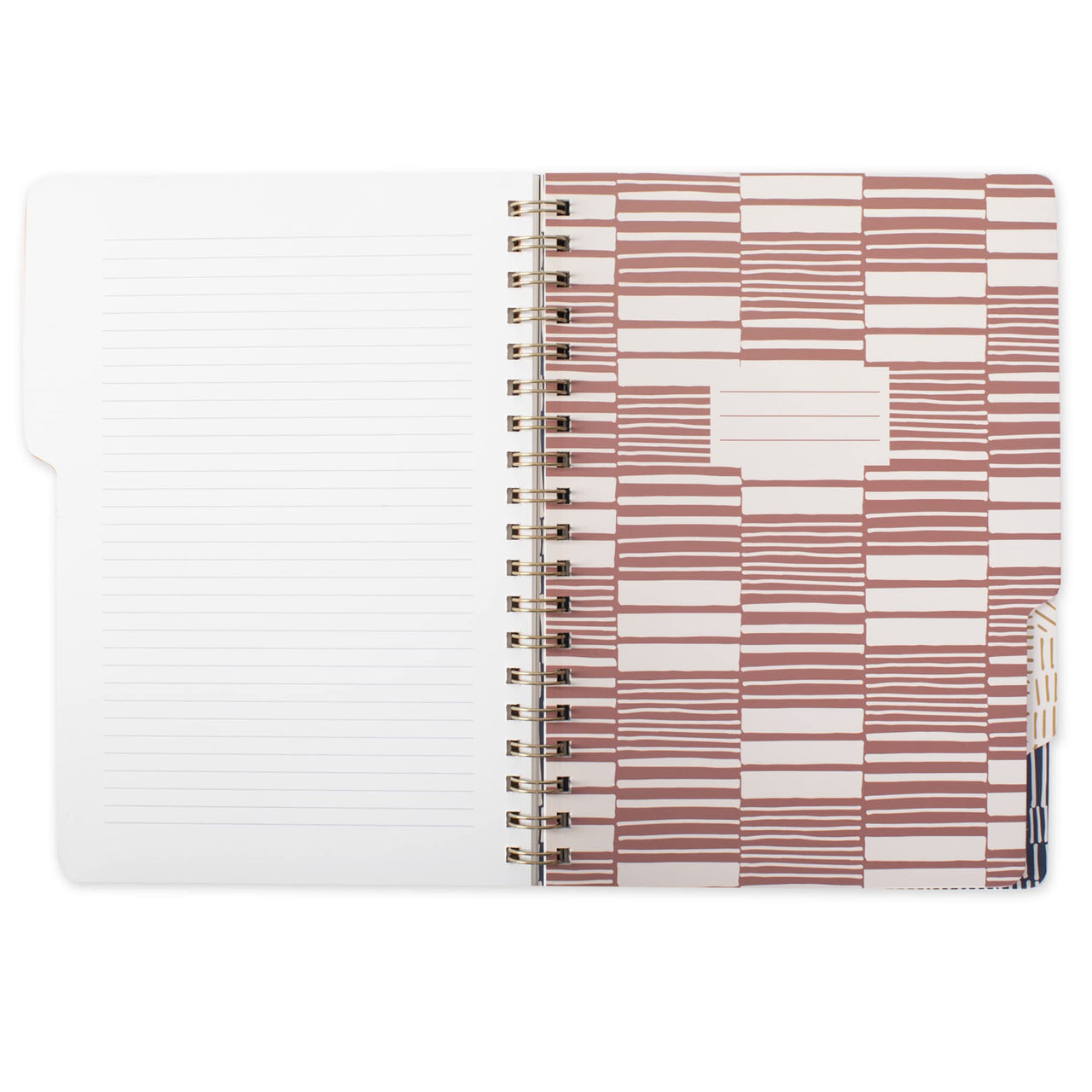 Fringe Studio Large Tab Notebook,Tribal Lines, Flexible Paperback Cover, College Ruled, 5 Subject/Die-Cut Dividers, 7.25" X 10", 180 Lined Pages (343007), Multicolor Tribal Lines