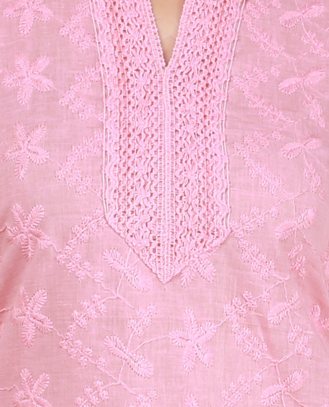 ZUNN Women's  Chikankari Cotton Straight Kurta