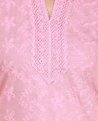 ZUNN Women's  Chikankari Cotton Straight Kurta