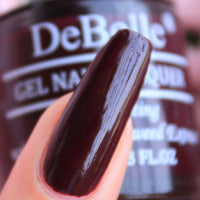 DeBelle Gel Satin Finish Nail Polish Glamorous Garnet (Dark Maroon), 8 Ml - Enriched With Natural Seaweed Extract, Cruelty Free, Toxic Free