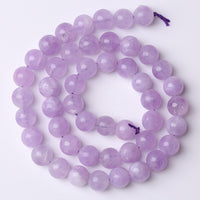 10mm 37pcs Natural Lavender Amethyst Beads Round Loose Gemstone Crystal Energy Healing Power Stone Beads for Jewelry Making DIY Bracelet 15 Inch 10mm