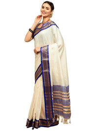 Satrani Women's Poly Silk Woven Saree With Unstitched Blouse Piece