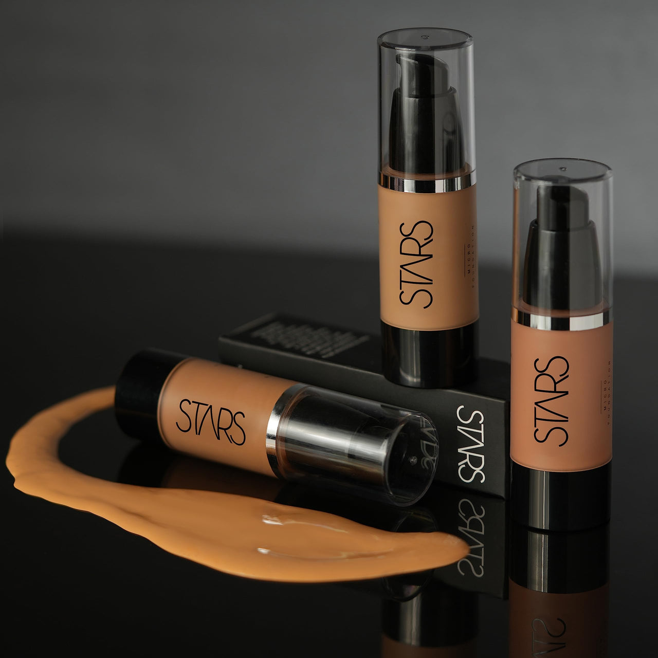 Stars Cosmetics Micro Foundation Liquid Matte Finish Professional Light Weight natural Dewy Finish HD Flawless skin hydrated Long Lasting Full Coverage Face Make Up For Skin Type (Indian Dusky 30ml)