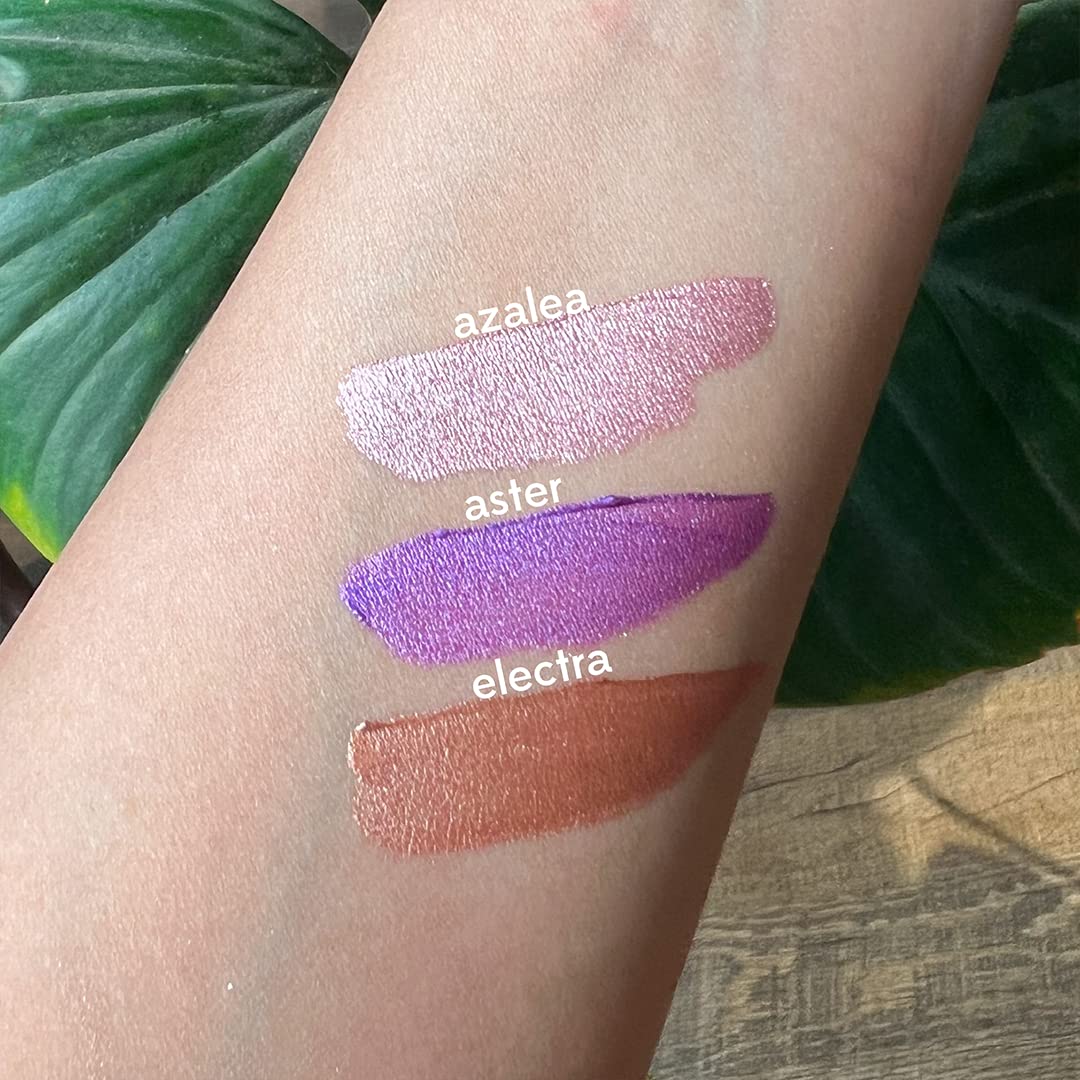 Ruby's Organics Eyeshadow Liquid Mini's Set For Women- Metallic Finish,Long Wearing,Smudge Proof,Non Irritating, Vegan,Organic, Earth Metals Pack Contains Azalea, Aster and Electra,3ml Each-Pack of 3