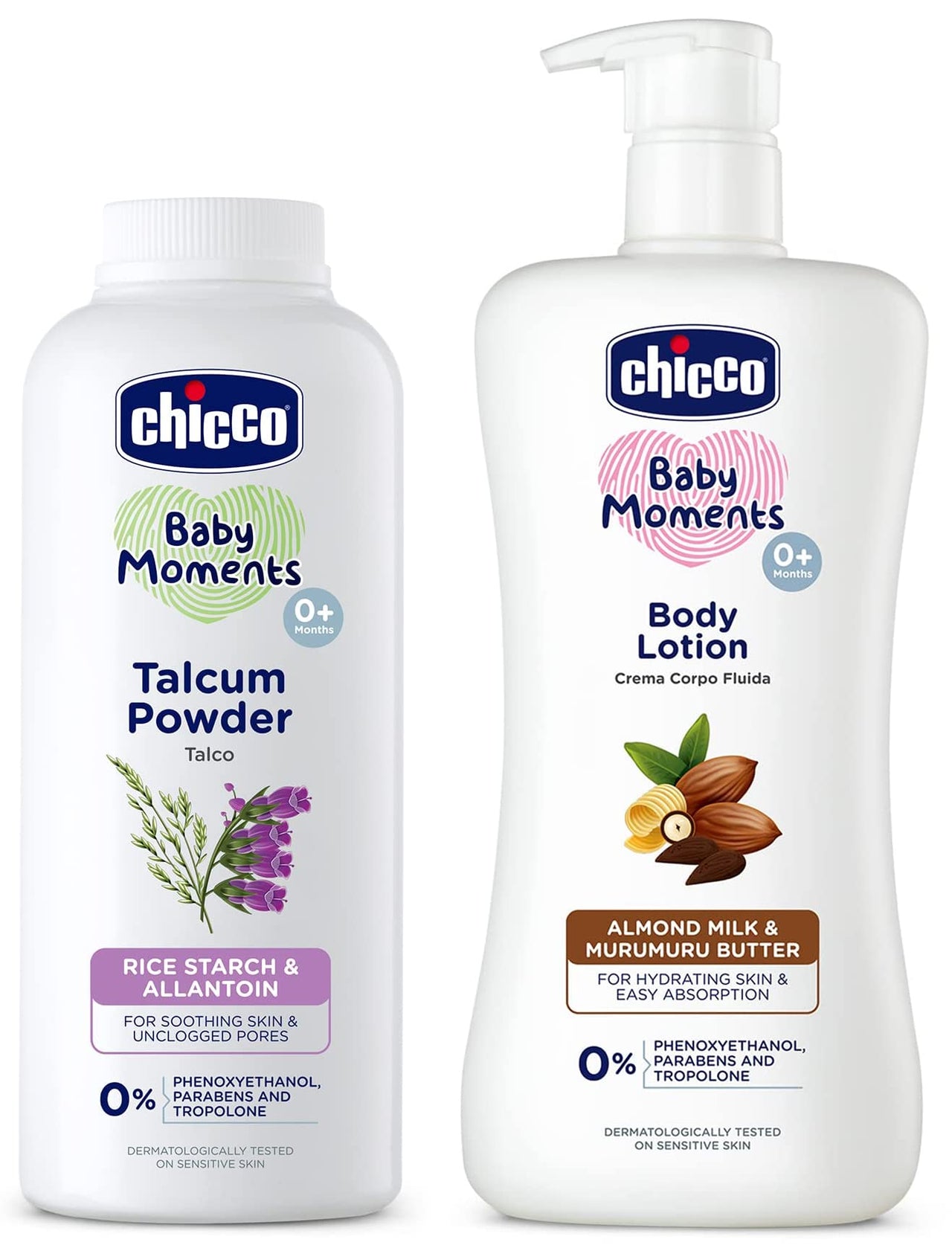 Chicco Body Lotion 500 ml with Talcum Powder 300g