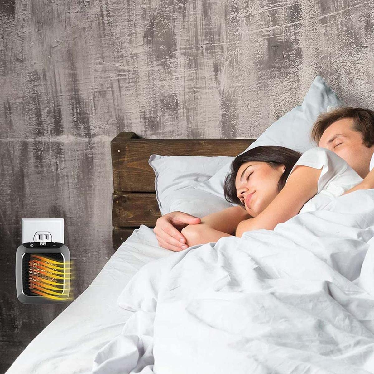 Ontel Handy Heater Turbo 800 Wall Outlet Small Space Heater with Adjustable Thermostat, Programmable 12-Hour Timer, Auto Shut Off - Quiet & Space-Saving Ceramic Mini Heater