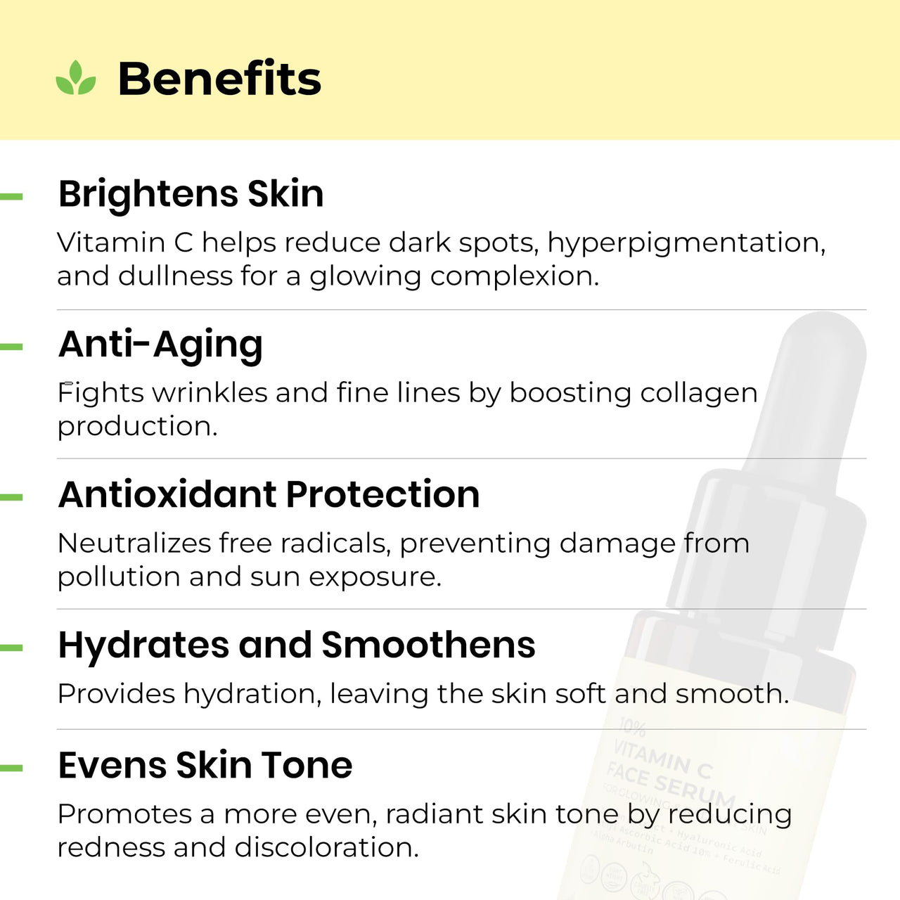 Avimee Herbal 10% Vitamin C Face Serum with Hyaluronic Acid for Glowing Skin | Non Irritating, Safe for Sensitive Skin | Non Sticky | Clinically Proven Formula | For Men and Women | 25 mL