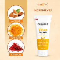 ELIBLISS Ubtan Natural Face Wash for All Skin Type with Turmeric & Saffron for Tan removal and Skin brightening