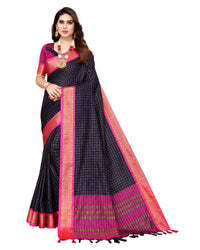 Tarshika Women's  Cotton Silk Handloom Weaving Silk Saree With Rich Contrast Pallu(COTTON SILK SAREE_04)