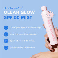 52 Sundaze Spf50 Rosewater Sunscreen Mist|Spf 50+ Pa++++ Sunscreen Spray|Invisible Sun Screen|Clear Glow Rose Sun Mist|Uva/B Broad|Oily & Dry Skin|No White Cast|Easy Reapplication|Men & Women|100 Ml