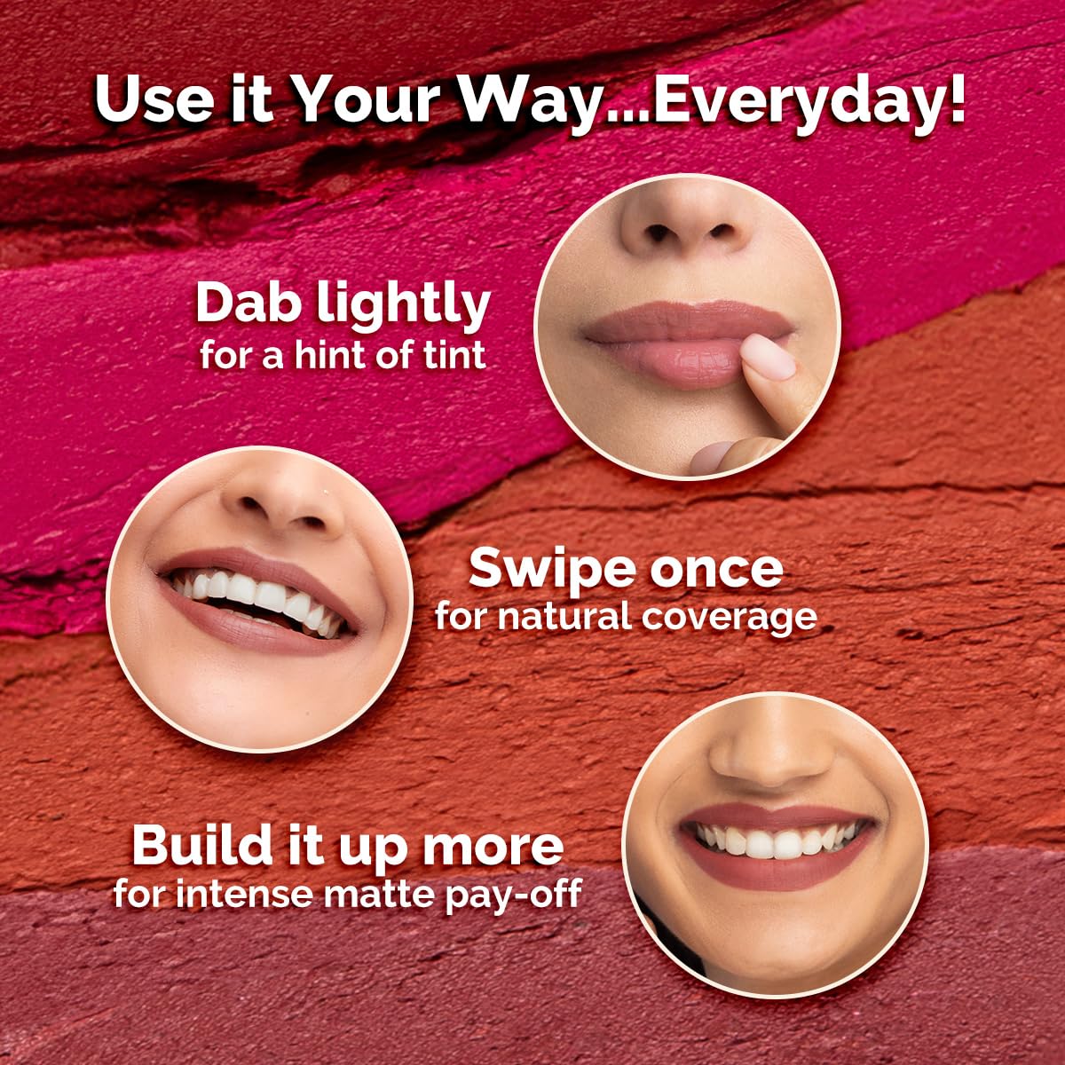 Mamaearth Moisture Matte Longstay Lipstick With Avocado Oil & Vitamin E For 12 Hour Long Stay - 11 Cherry Punch -2 G