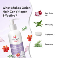 Mylo Anti Hairfall Onion Care Kit - Reduces Hair Fall | Improves Scalp Health - Oil (200 ml), Shampoo (200 ml) & Conditioner (200 ml)