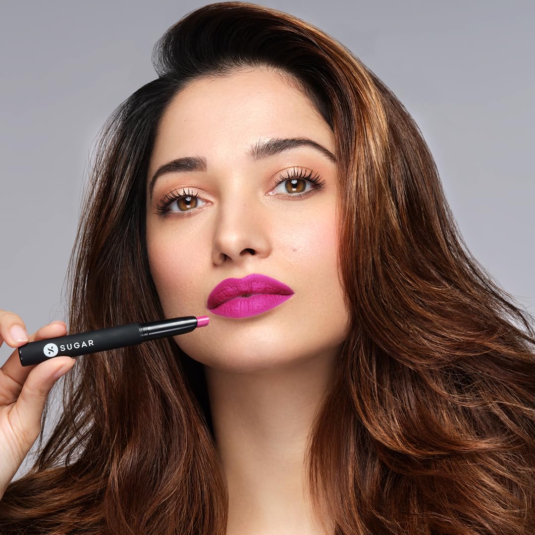 SUGAR Cosmetics Matte Attack Lipstick for Women | Transferproof & Smudgeproof | Lasts upto 12hrs | Enriched With Jojoba Oil | 2gm - Plums N Roses